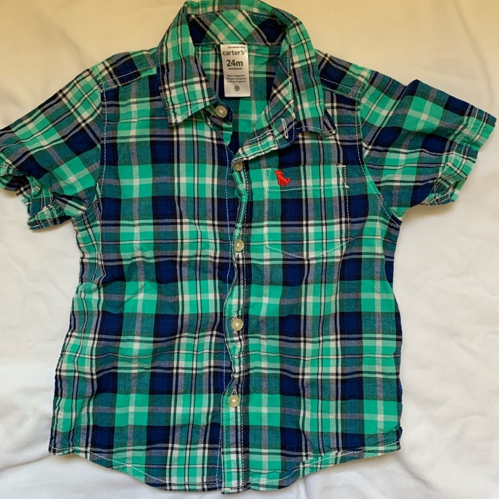 Carter’s 24 month button-down short sleeve plaid shirt